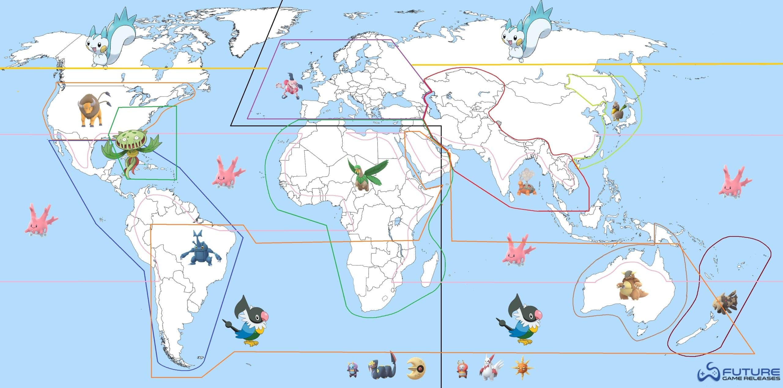 world map for pokemon go