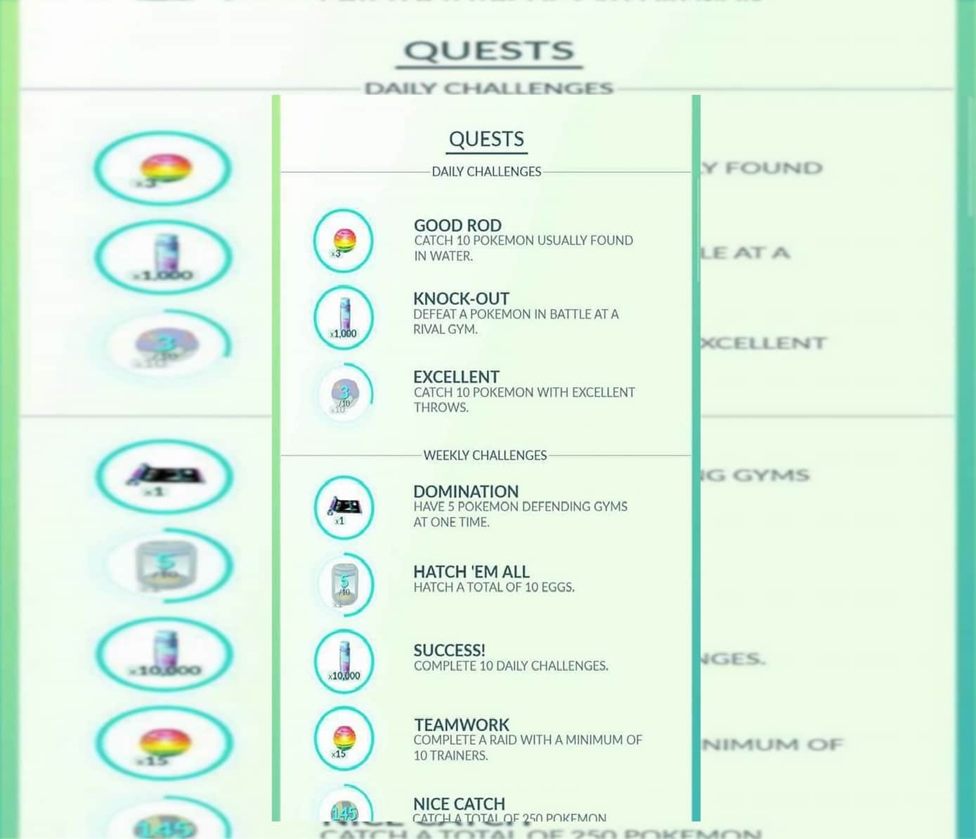pokemon go daily weekly quests
