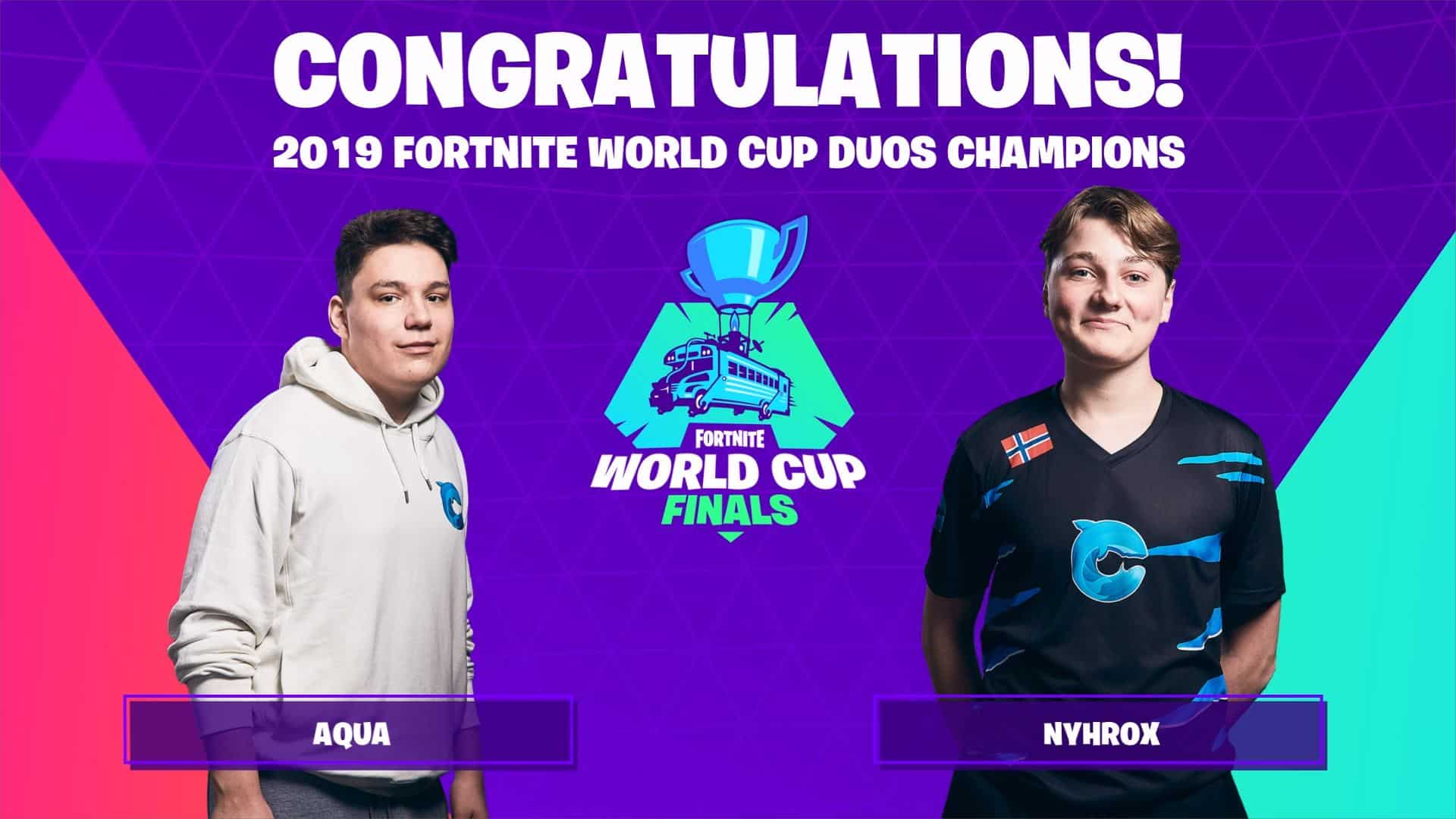 Nyhrox And Aqua Are The Fortnite World Cup Duo Champions
