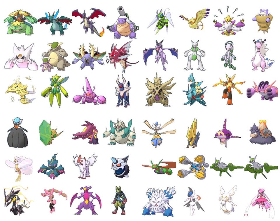 All Pokemon X And Y Mega Evolution List