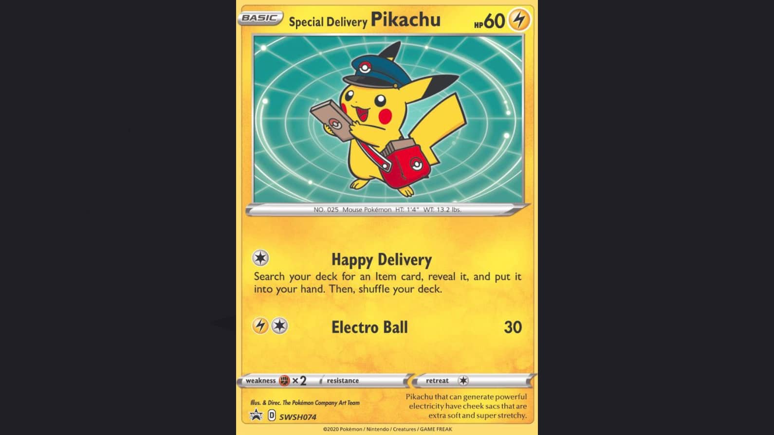 Special Delivery Pikachu Pokémon Center Promo Card Swsh074 Ornament for sale online 